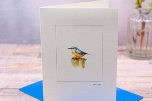 Nuthatch bird greetings card