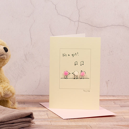 New baby greetings card - 'It's a Girl'