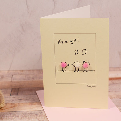 New baby greetings card - 'It's a Girl'