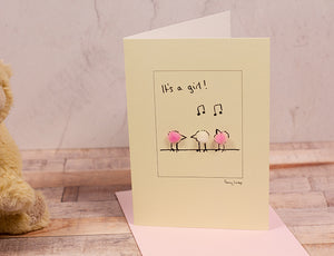 New baby greetings card - 'It's a Girl'