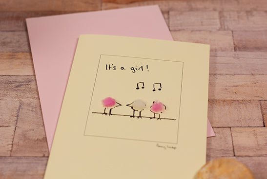 New baby greetings card - 'It's a Girl'
