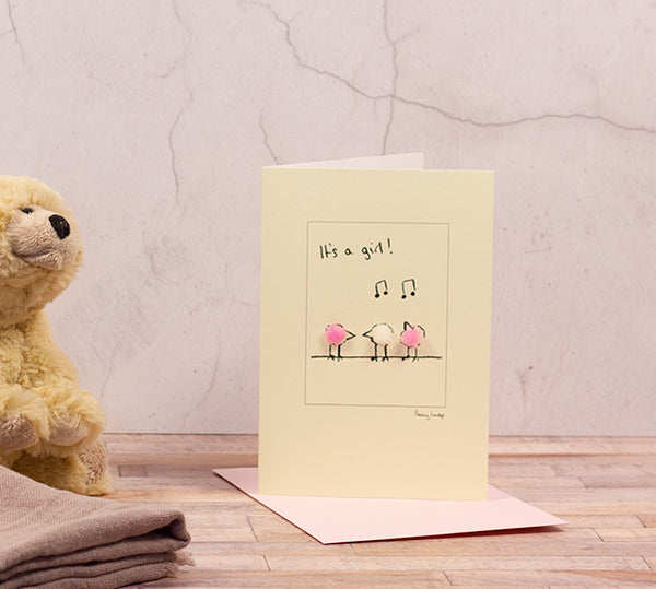 New baby greetings card - 'It's a Girl'