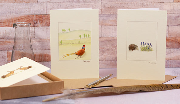 Boxed set of 5 British wildlife greeting cards