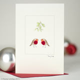 Robin and Mistletoe Christmas card