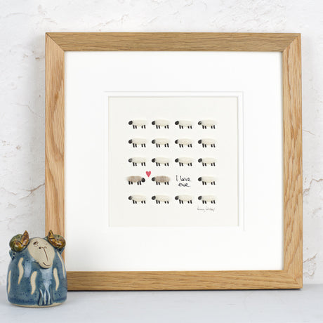 Sheep 'I love ewe' bespoke Print