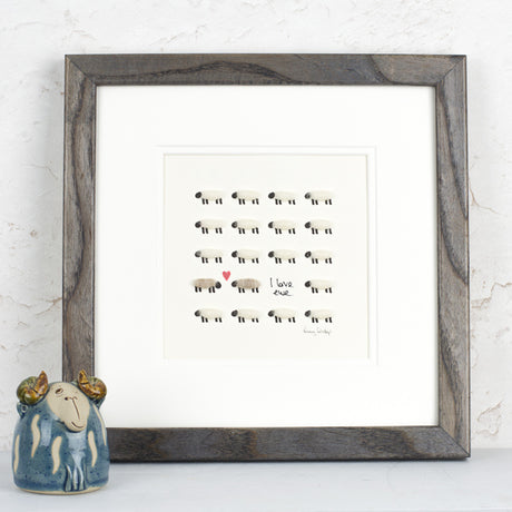 Sheep 'I love ewe' bespoke Print