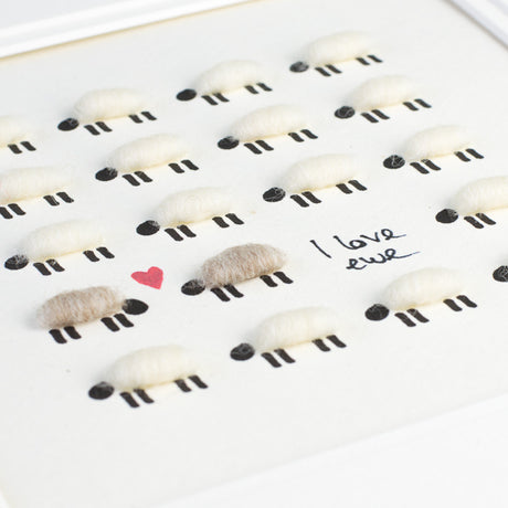 Sheep 'I love ewe' bespoke Print