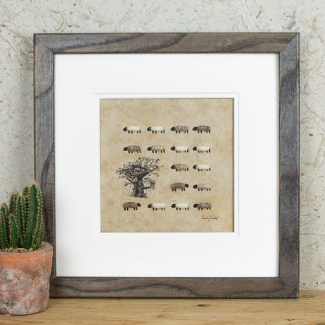 Oak Tree and Sheep Print