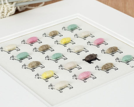 Goats, hand finished bespoke print with fluffy Cashmere goats