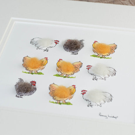 Bantam Chickens bespoke Square Print