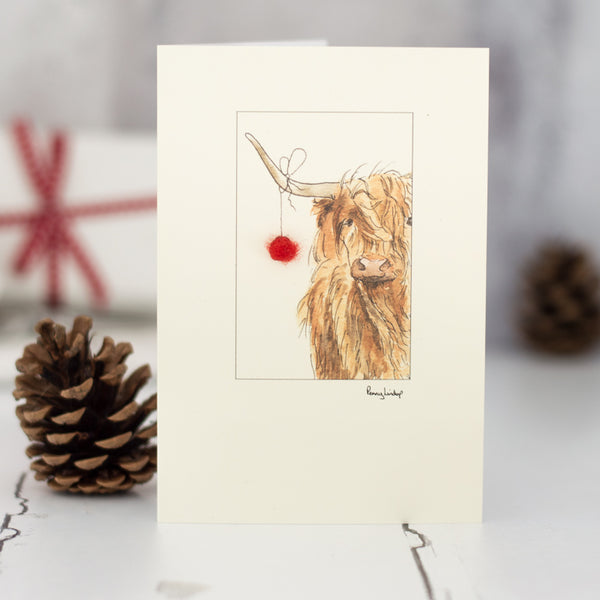 Highland Cow Christmas card