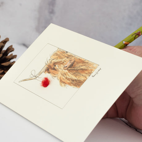 Highland Cow Christmas card