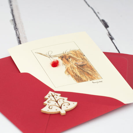 Highland Cow Christmas card