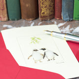 Penguins & Mistletoe Christmas card