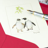 Penguins & Mistletoe Christmas card