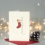 Red Squirrel in a Stocking Christmas card