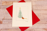 Pheasant & Fir tree Christmas card