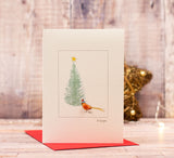 Pheasant & Fir tree Christmas card