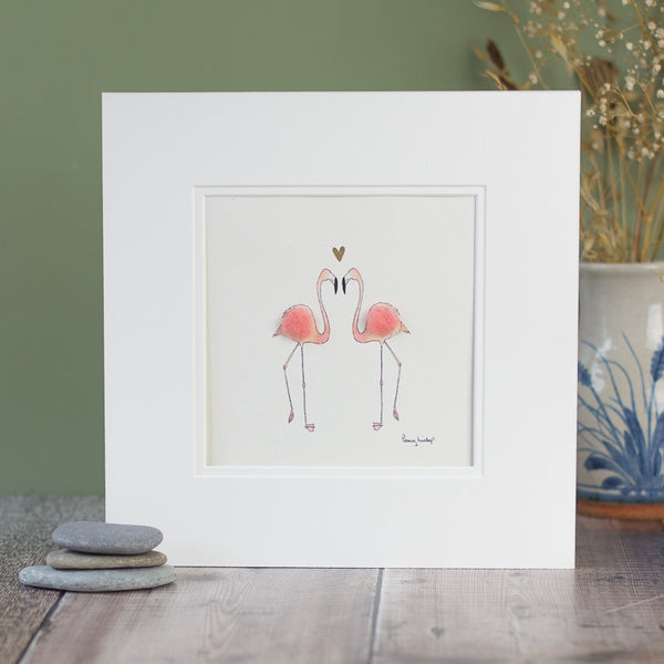 Flamingos in love bespoke print