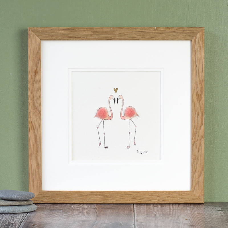 Flamingos in love bespoke print