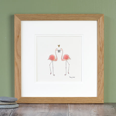 Flamingos in love bespoke print