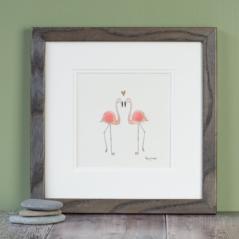 Flamingos in love bespoke print