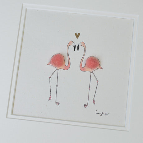 Flamingos in love bespoke print