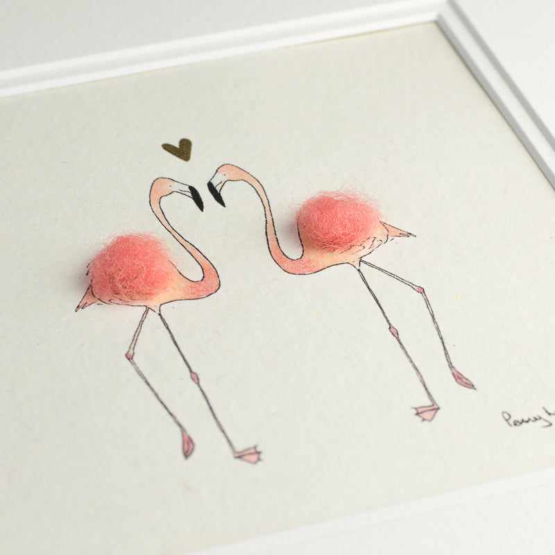 Flamingos in love bespoke print