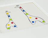 Giraffe bespoke Print with 2 Spotty Giraffes
