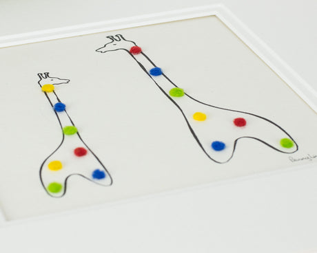 Giraffe bespoke Print with 2 Spotty Giraffes