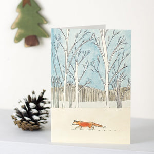 Scandi Winter Woodland Fox Christmas card