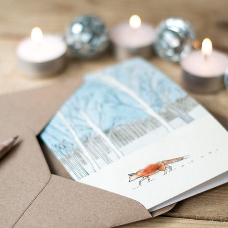 Scandi Winter Woodland Fox Christmas card
