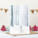 Scandi Winter Woodland Arctic Hare Christmas card