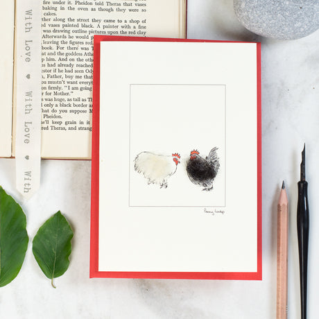 Chicken greetings card - Pekin Bantams