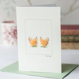 Chicken greetings card - Buff Orpingtons