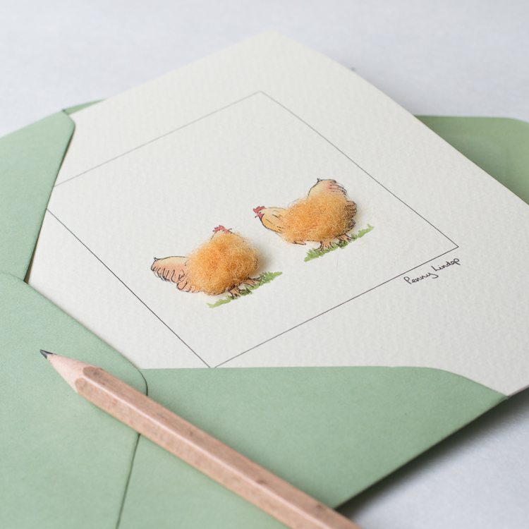 Chicken greetings card - Buff Orpingtons