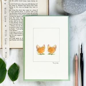 Chicken greetings card - Buff Orpingtons