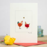Hen & Cockerel in Love card