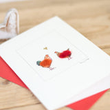 Hen & Cockerel in Love card