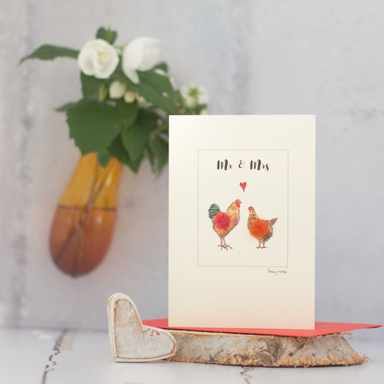 Chicken Mr & Mrs greetings card