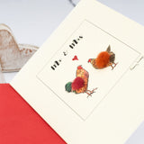 Hen & Cockerel Mr & Mrs card