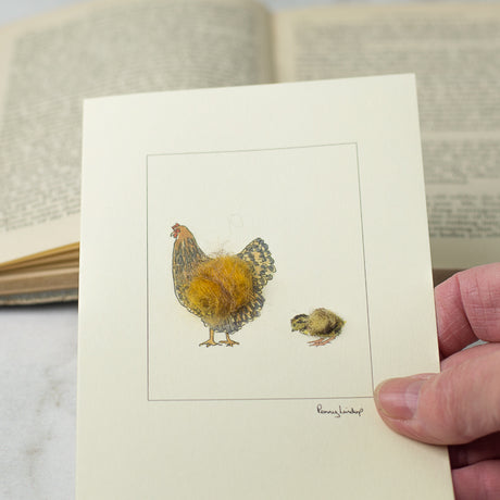 Gold Laced Wyandotte Hen & Chick card
