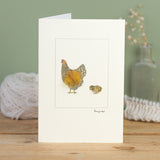 Gold Laced Wyandotte Hen & Chick card
