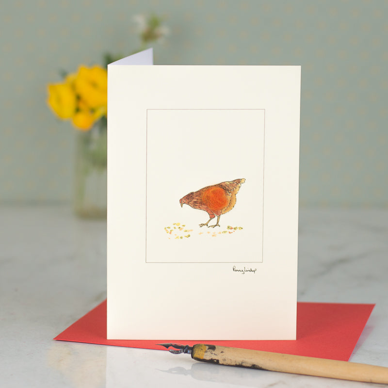 Chicken greetings card - Rescued Barn Hen