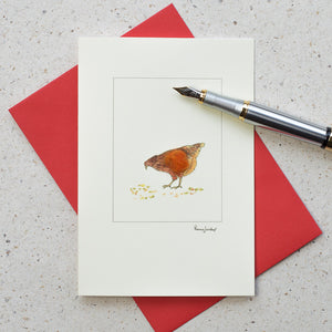 Chicken greetings card - Rescued Barn Hen