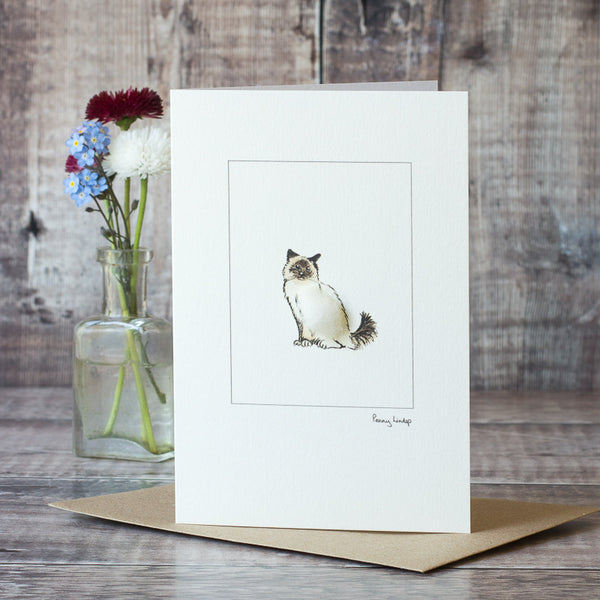 Birman Cat greetings card