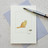 Ginger Scottish Fold Cat greetings card