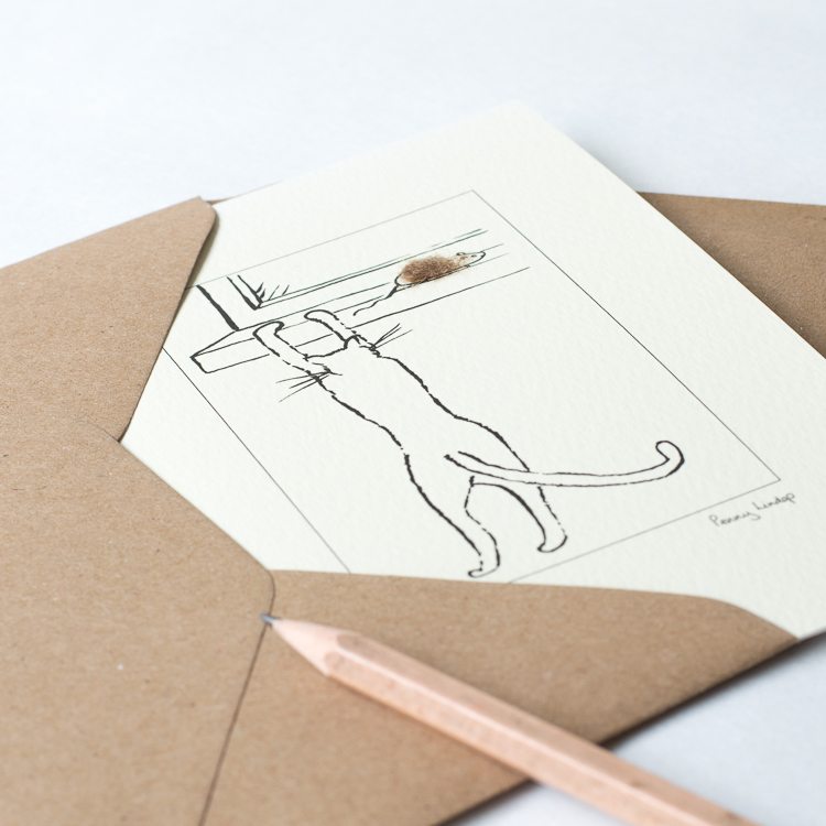 Cat and mouse greetings card
