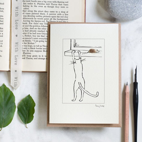 Cat and mouse greetings card