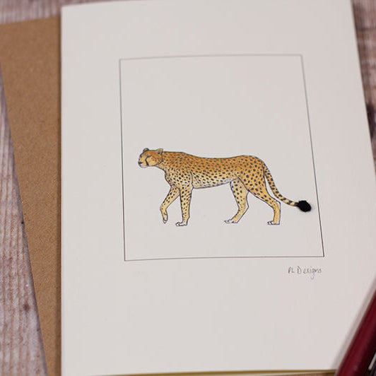 Cheetah greetings card